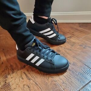 NEW Adidas Black and White Grand Court Sneakers